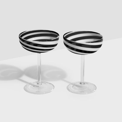 TWO X SWIRL COUPE GLASSES