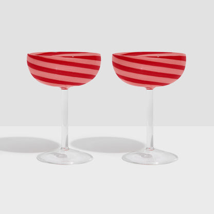 TWO X SWIRL COUPE GLASSES